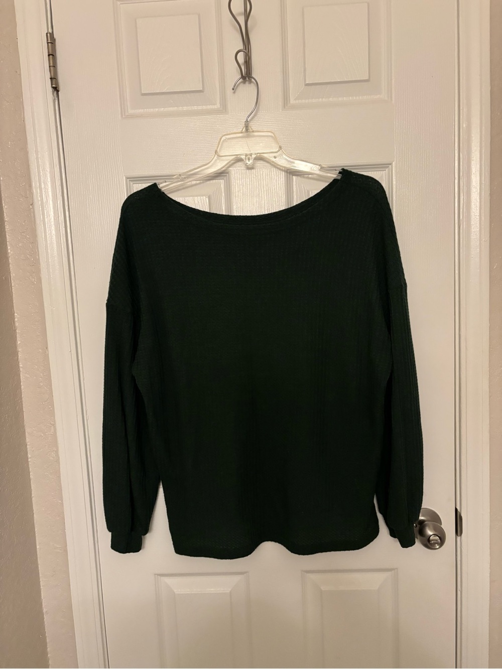 Forest Green Waffleknit Sweater - Size Medium